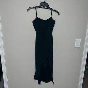 Bluish Green Windsor Midi Ruffle Dress Medium